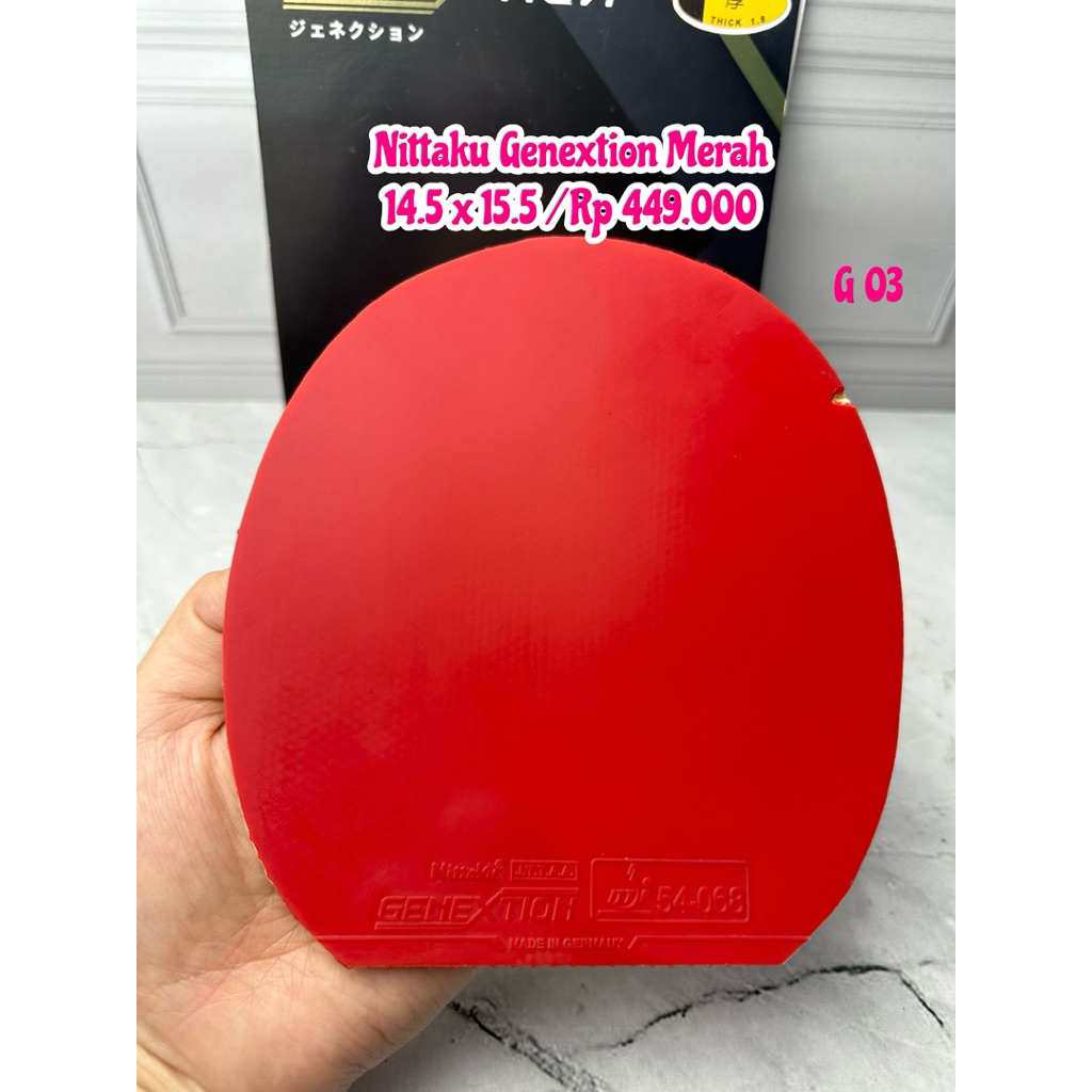 SECOND KARET PINGPONG TENIS MEJA NITTAKU GENEXTION WARNA MERAH