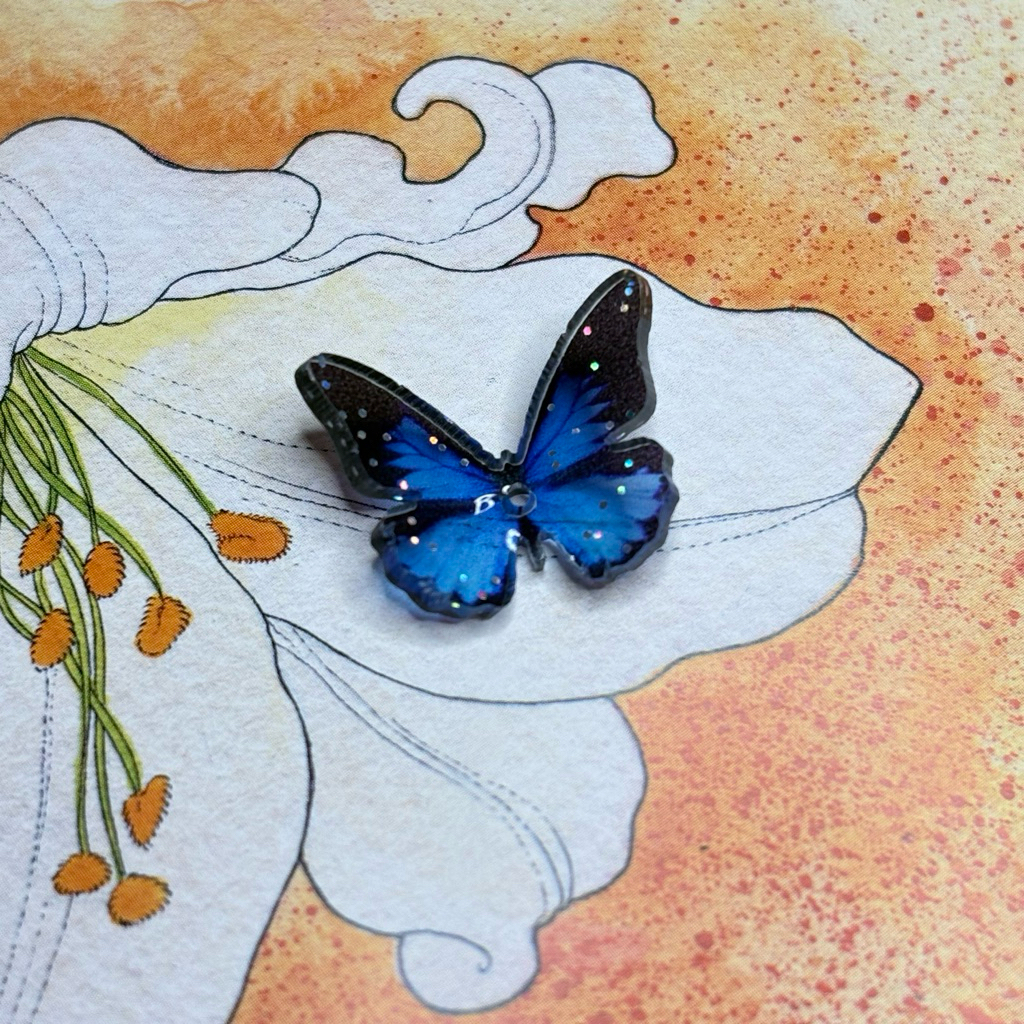 Manik Shrink Paper Bentuk Kupu Butterfly - Shrink Paper Beads