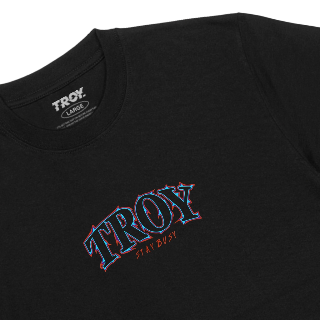Troy Company Tshirt Black Melted - Kaos Hitam Lengan Pendek MTD 3444