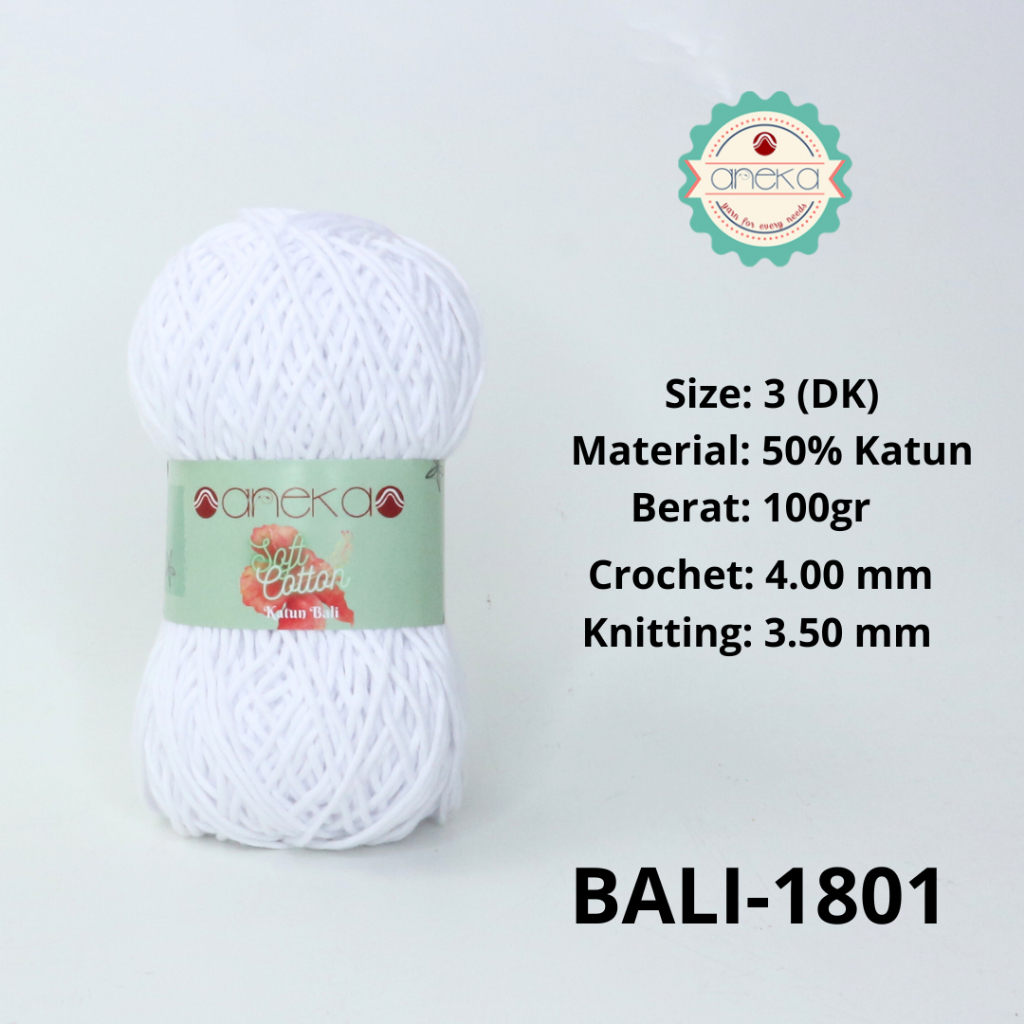 ANEKA - Benang Rajut Katun Bali ANEKA / Soft Cotton Big Ply made by ANEKABENANG - 1801
