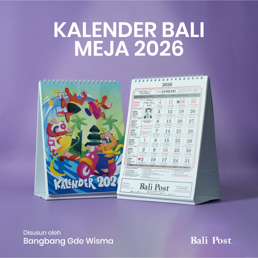 Kalender Bali 2026 Meja - I Bangbang Gde Wisma - Kalender Meja Bali - Kalender Duduk Bali