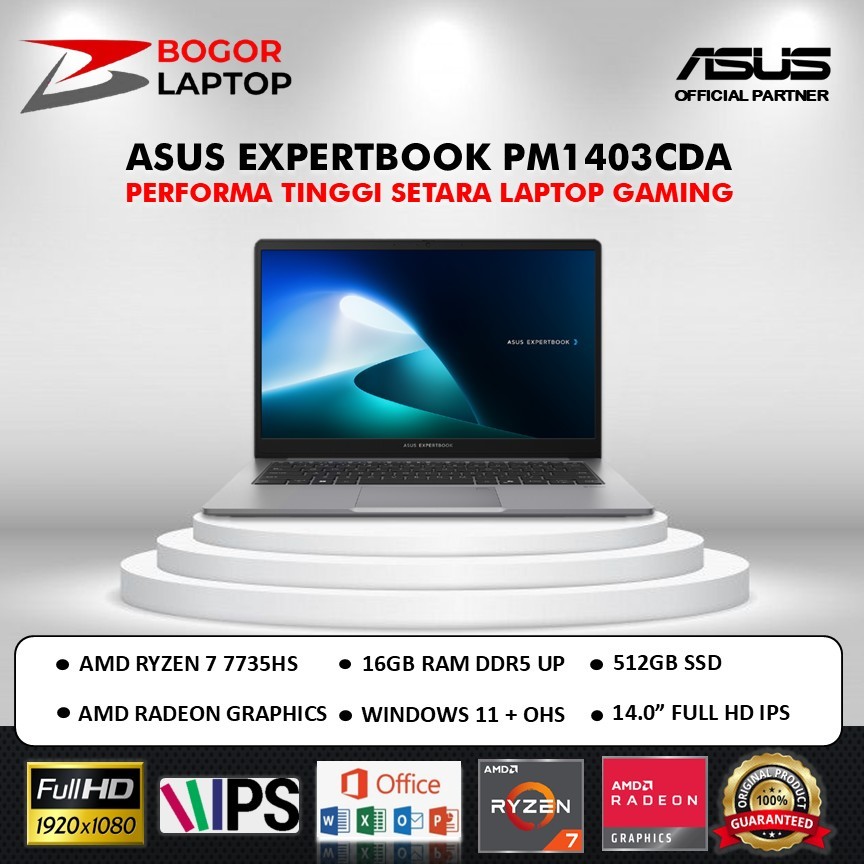 Asus EXPERTBOOK Pm1403cda Ryzen 7 7735Hs 16gb RAM 512gb SSD Win11+Ohs+M365B 14.0 FullHD VIPS
