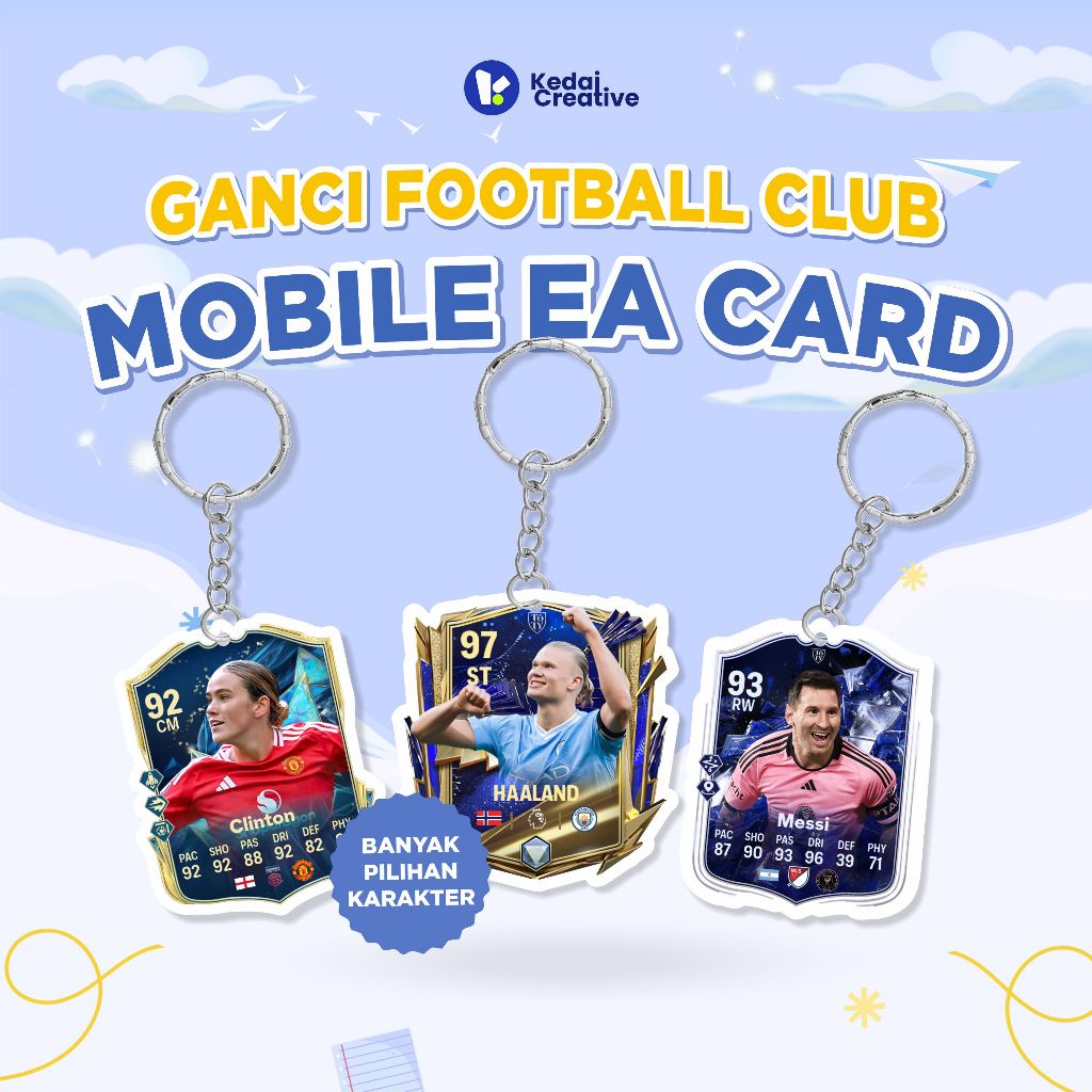 Kedai Creativa Gantungan Kunci Ready Stock FC Mobile EA Card Ganci Keychain Akrilik 34 Pilihan Pemai