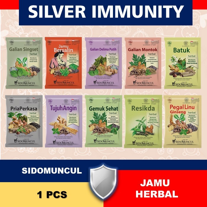 1 SACHET JAMU HERBAL SIDOMUNCUL HALAL SIDO MUNCUL GALIAN SINGSET / PEGAL LINU / GEMUK SEHAT / GALIAN