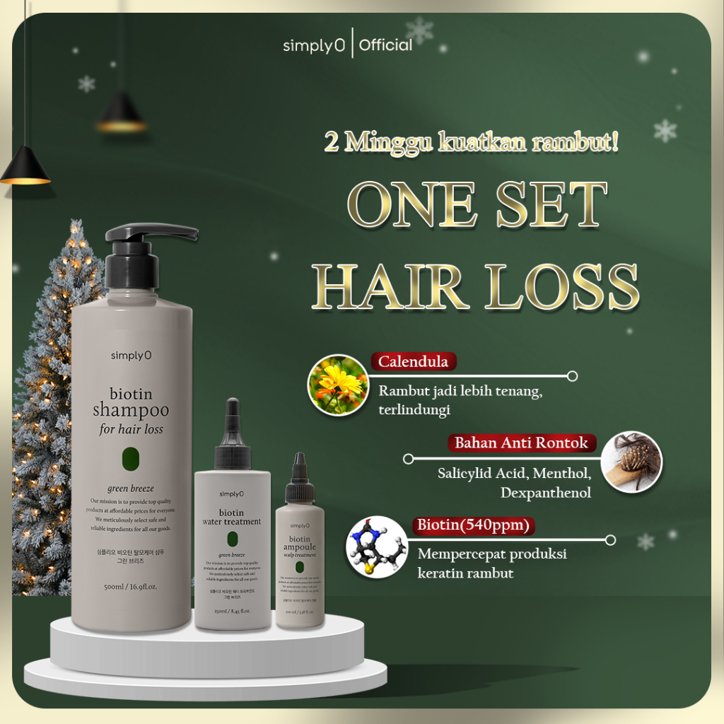 SimplyO Biotin Shampoo For Hair loss one set shampoo rontok