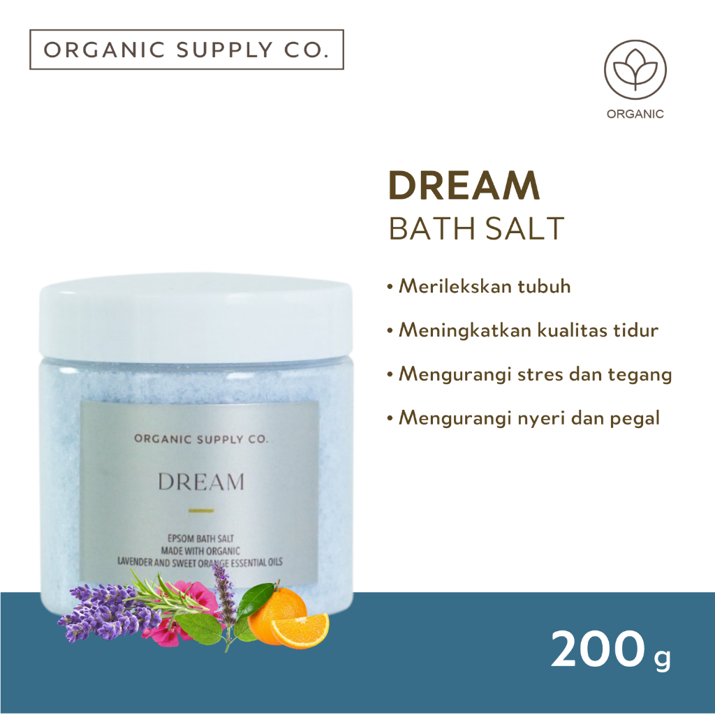 Dream Bath Salt | Magnesium Sulfate USP | Garam Berendam, Spa, Aromaterapi, Calming, Relaksasi, Inso