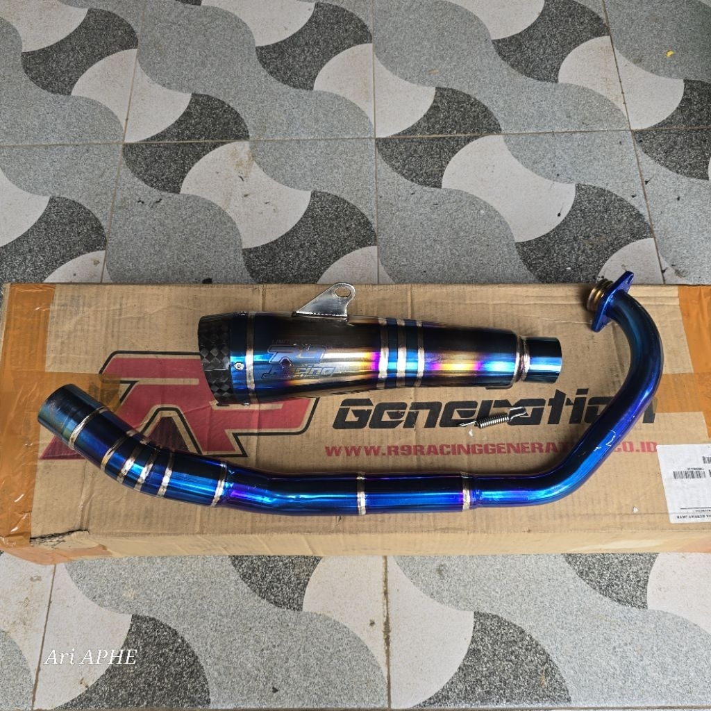 knalpot R9 H2 TITANIUM original suzuki SATRIA FU 150 KARBU fullsystem