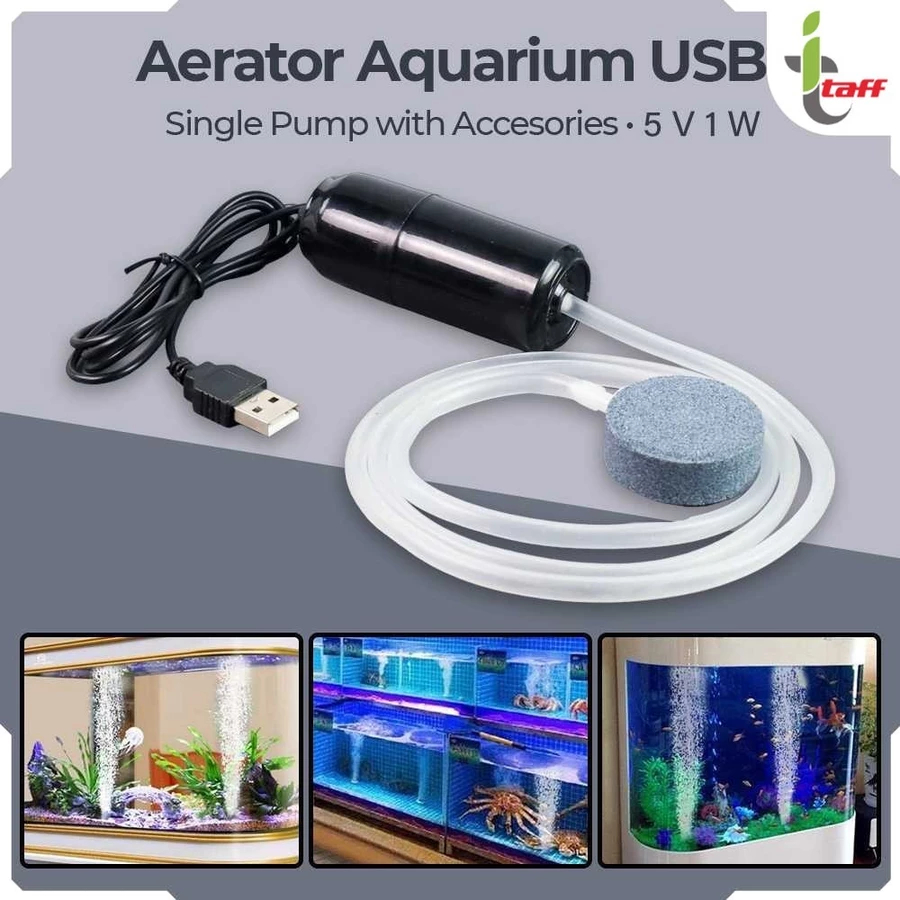 Taffware Aerator Aquarium USB Aerator Mini Portable Pompa Aquarium Pompa Gelembung Aerator Fish Tank
