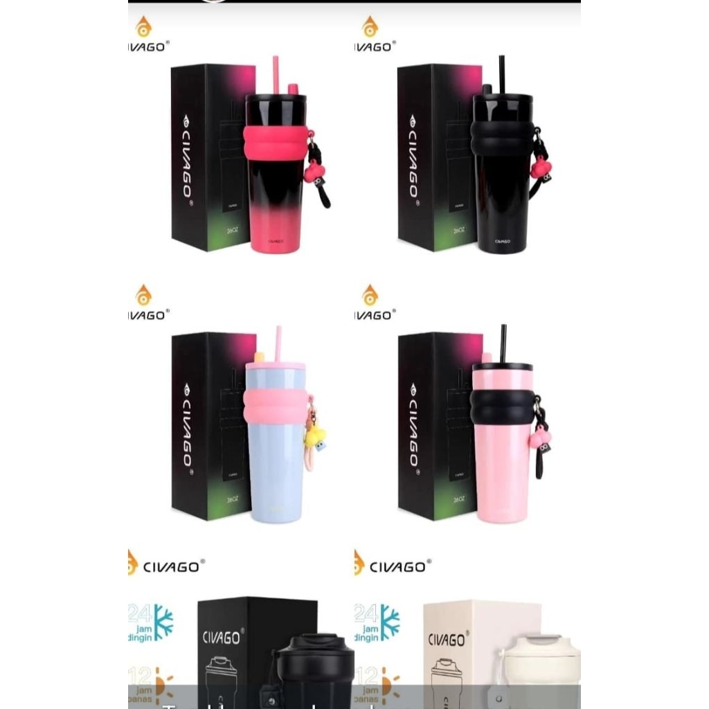 CIVAGO(26oz/13oz/30oz)cangkir mug kopi stainless steel dengan lapisan keramik