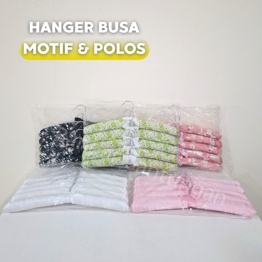 Hanger Motif / Polos Premium Gantungan Baju Busa Satin Hanger Shabby Chic Display Gantungan Pakaian 