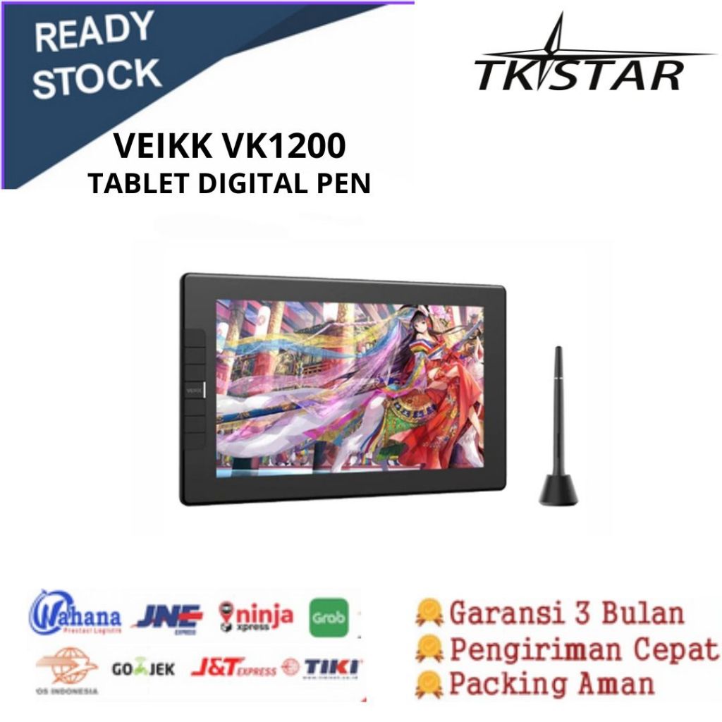 VEIKK VK1200 VK 1200 Drawing Tablet Graphic Monitor Passive Pen Gambar