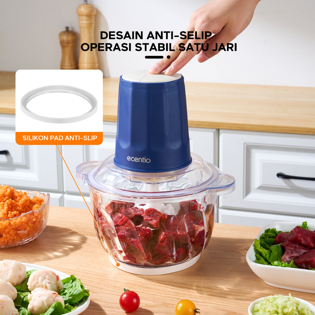 ecentio chopper blender 2L belender 6 Pisau coper daging dan bumbu coper blender mpasi bayi food pro