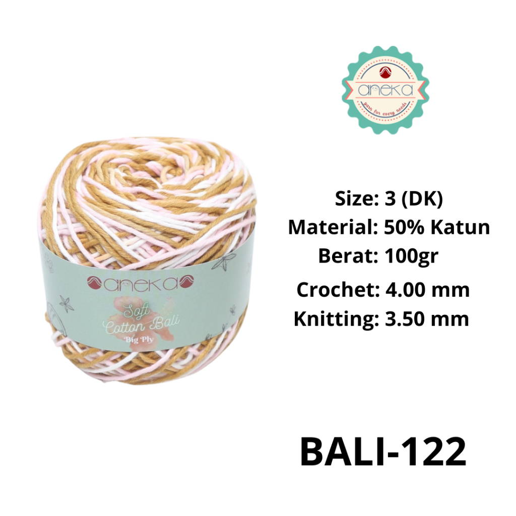 ANEKA - Benang Rajut Katun Bali ANEKA / Soft Cotton Big Ply made by ANEKABENANG - 122