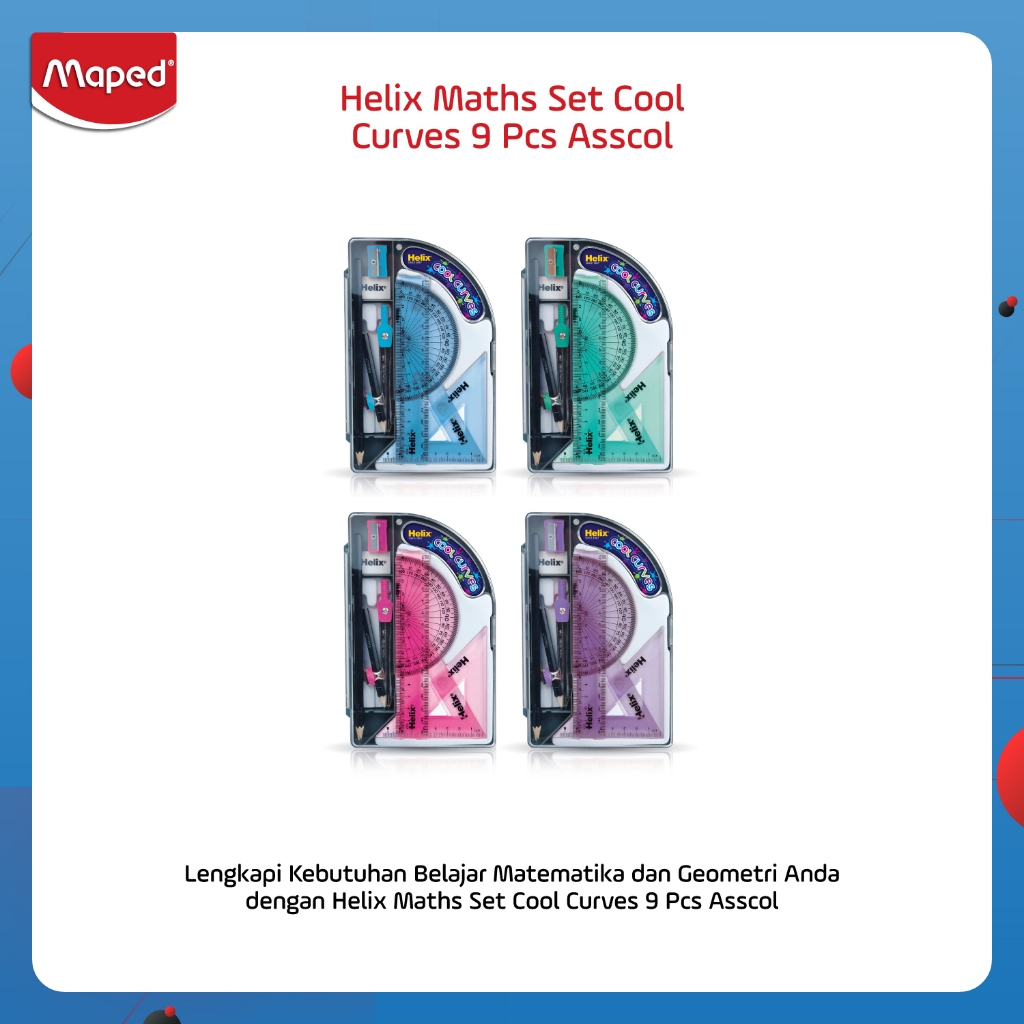 Helix Maths Set Super School Kit 6 Pcs Asscol