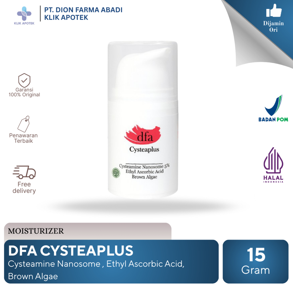 DFA Cysteaplus 15g - Mencerahkan dan Menjaga Kelembaban Pada Kulit Wajah