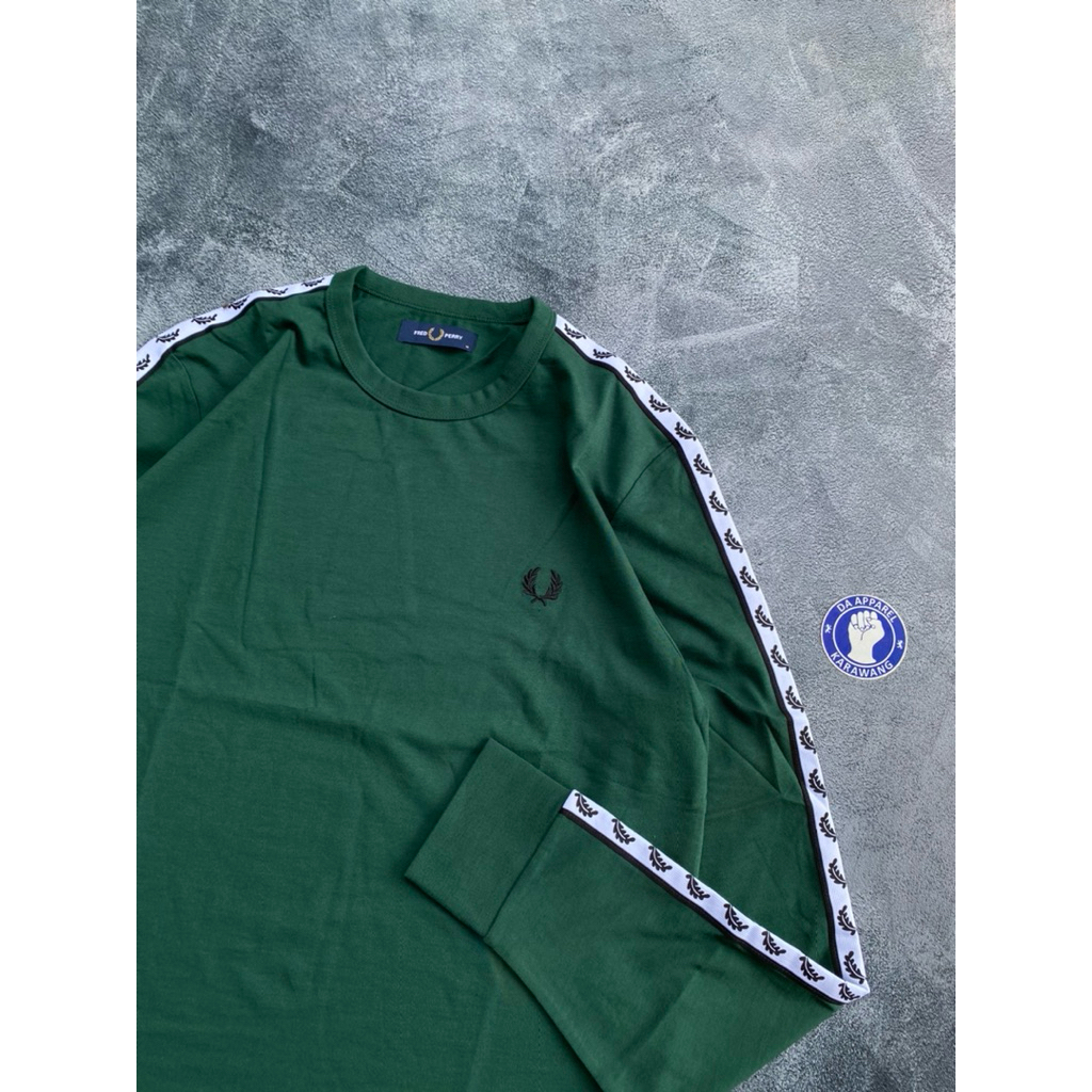 Ready stok Fred Perry Taped Long Sleeve T-Shirt (M9673-426) Original100%