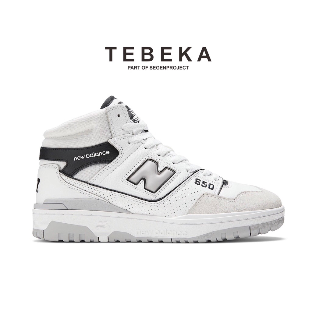 Sneakers Basketball NB Classic 650 Mid Leather White Black Grey [BB650RWH] Original