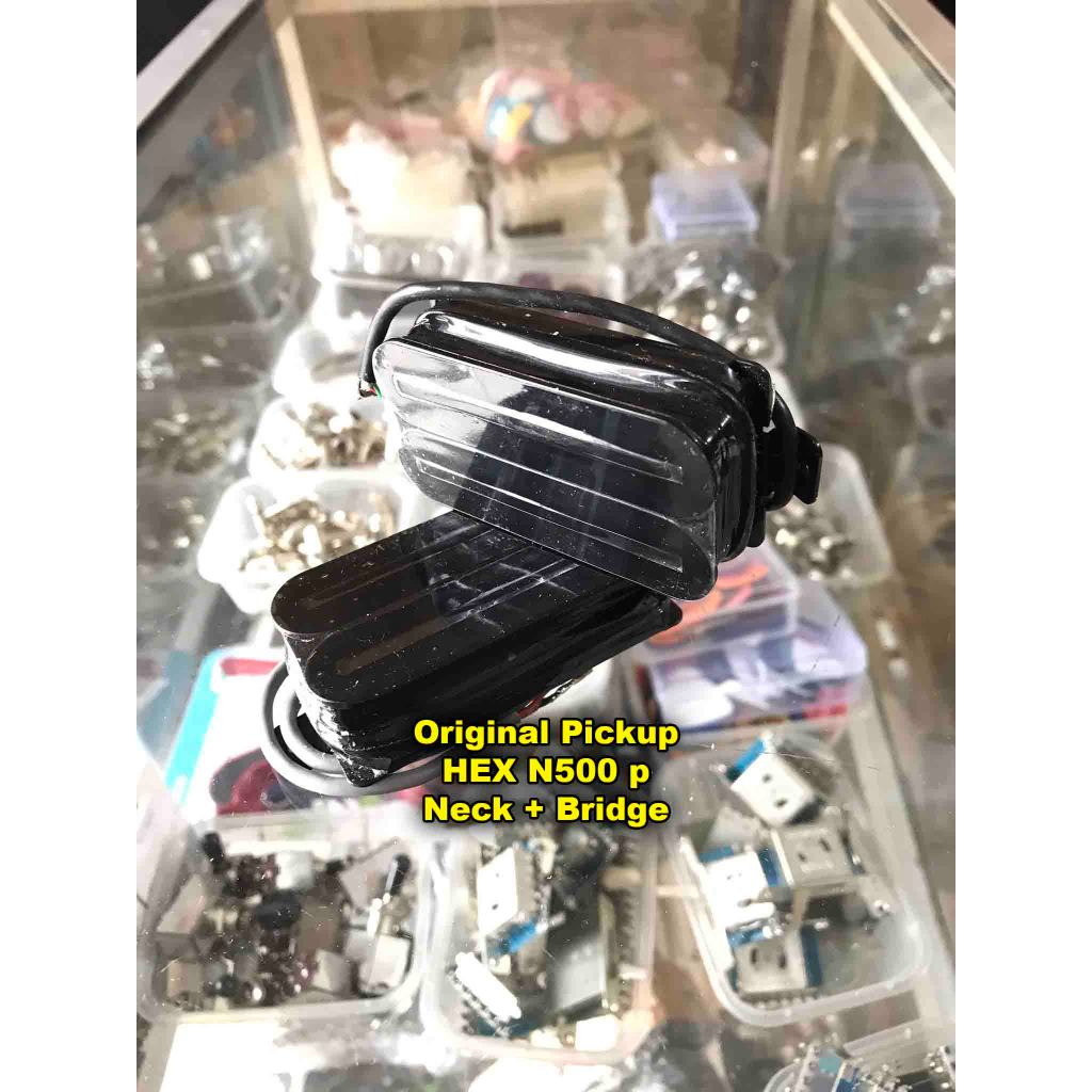 Original Pickup Rail HEX N500P Gitar Buntung N 500 P Headless Humbucker Neck Bridge Magnet Ceramic