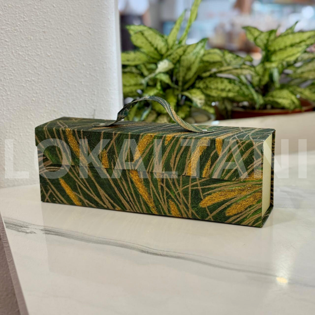 Box Lebaran 3 Toples Tabung / Box Hampers Natal / Box Hampers Kue Kering Walpaper Hijau