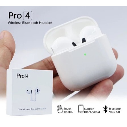 cuci gudang inpods tws pro 4 headset bluetooth with mic smart touch earphone bluetooth wireless