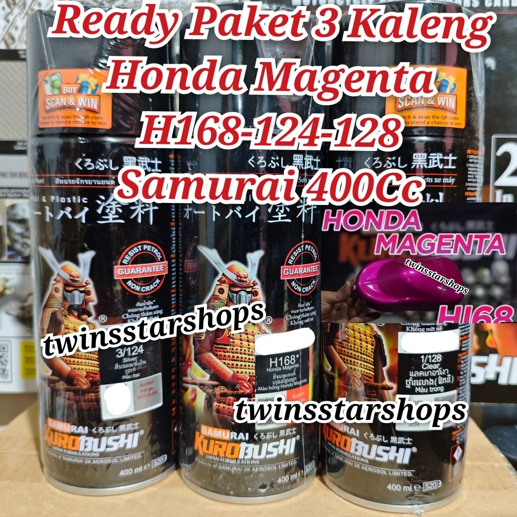 Pilok Pylox Cat Samurai Paket 3 Kaleng Honda Magenta H168 Pink Tua  Epoxy Surfacer 210 Silver 124 Cl