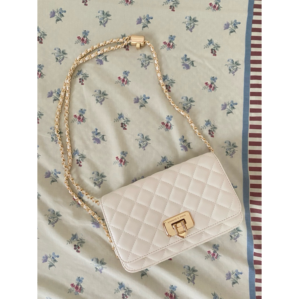 ori charles and keith shoulder bag white bag