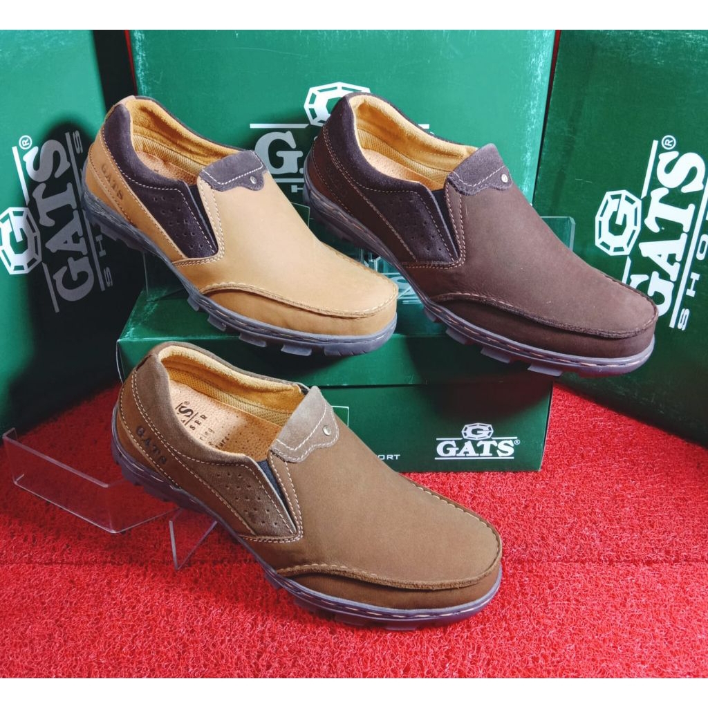 Sepatu slip on casual kulit GATS TO 2205 original