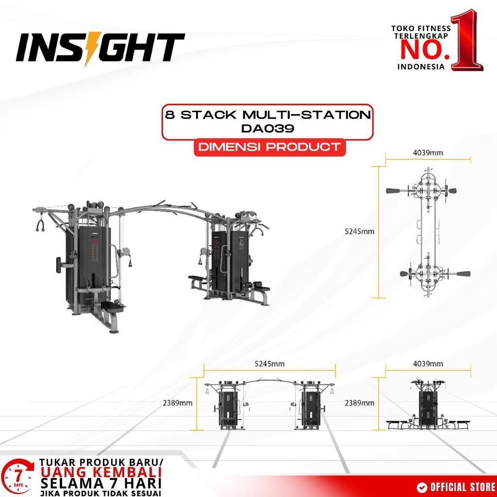 LIFESPORTS - ALAT GYM FITNESS INSIGHT 8 STACK MULTI-STATION DA039 IMPORT