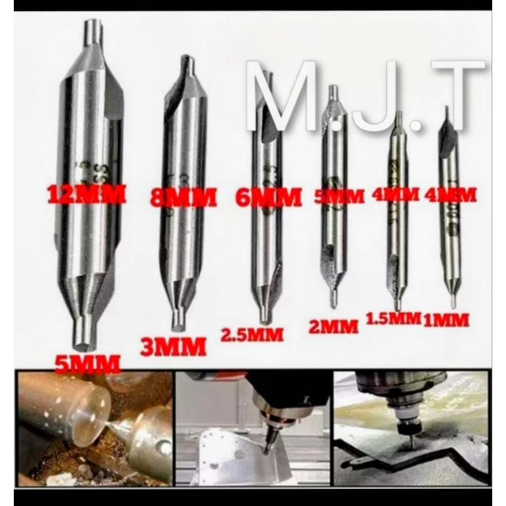6 pcs paket center drill senter drill bor center diameter 5mm 3mm 3.5mm 2mm 1.5mm  1mm. baru