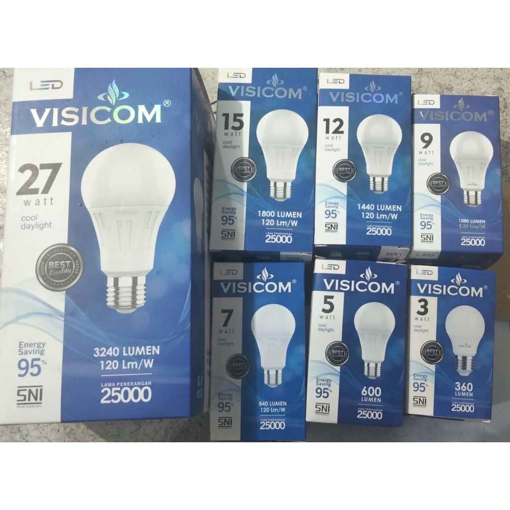 LED BULB VISICOM/3Watt/5Watt/7watt/9watt/12watt/15watt/19watt/27watt