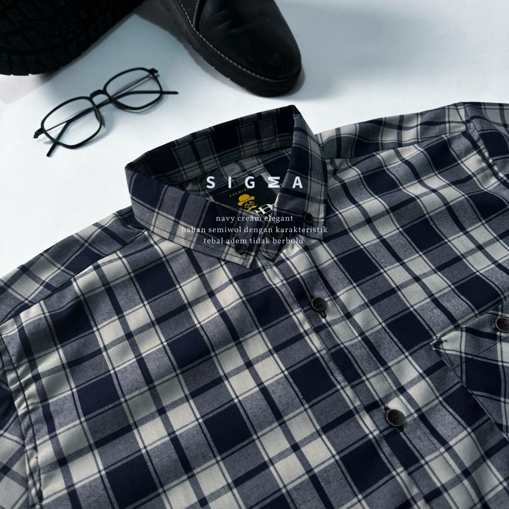 KEMEJA FLANEL F2D LENGAN PANJANG SEMI WOL PREMIUM ET 44