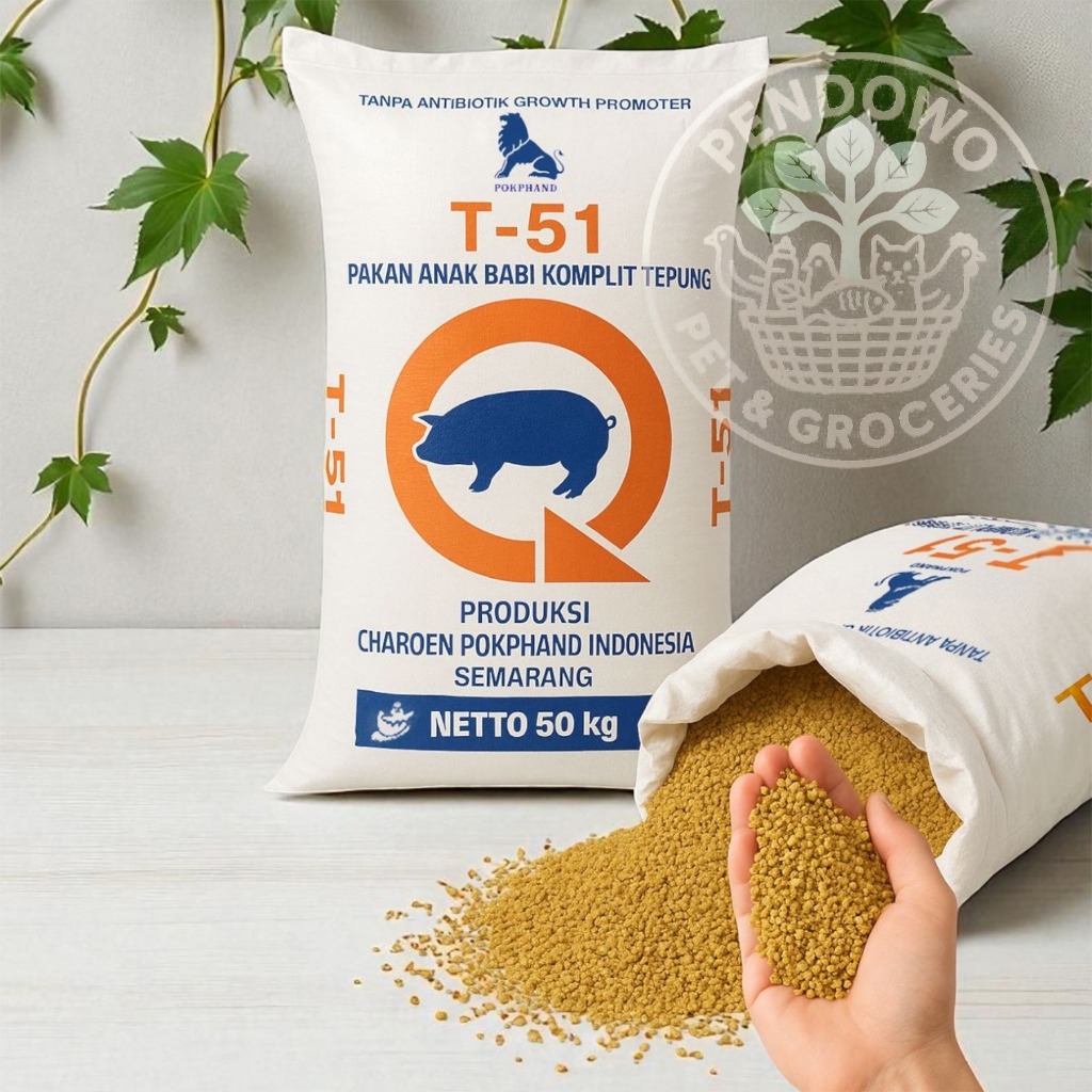 T51 Pur Babi Penggemuk Anak Ayam Nutrisi Seimbang, 50 Kilogram