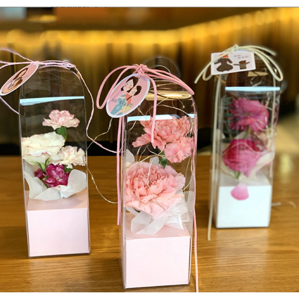 Flower Box Kotak Mika Bunga Premium Tas Bouquet Gift Folding Bag