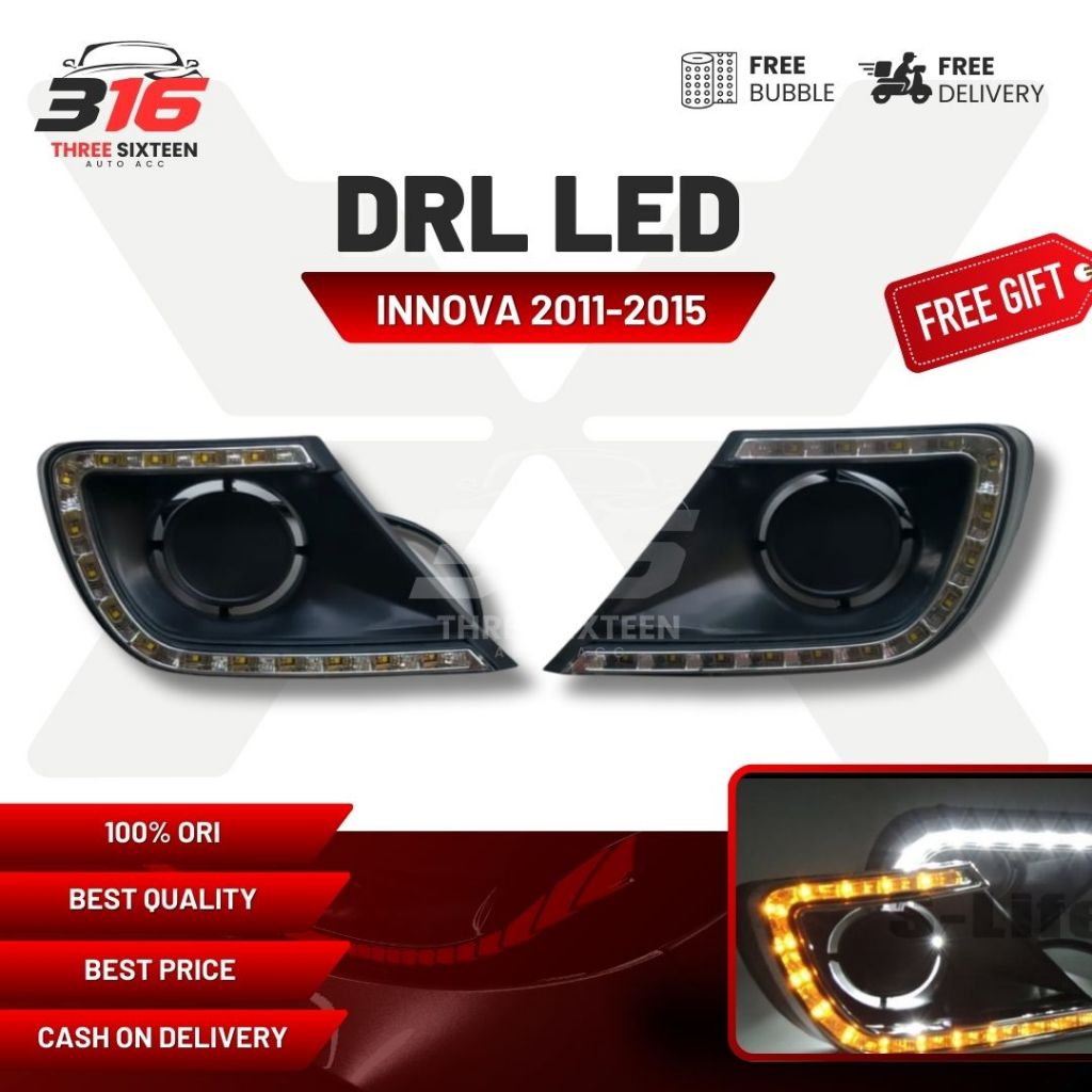 DRL LED Fog Lamp Toyota Innova / Ring Foglamp Grand Innova 2011-2015 Original Toyota
