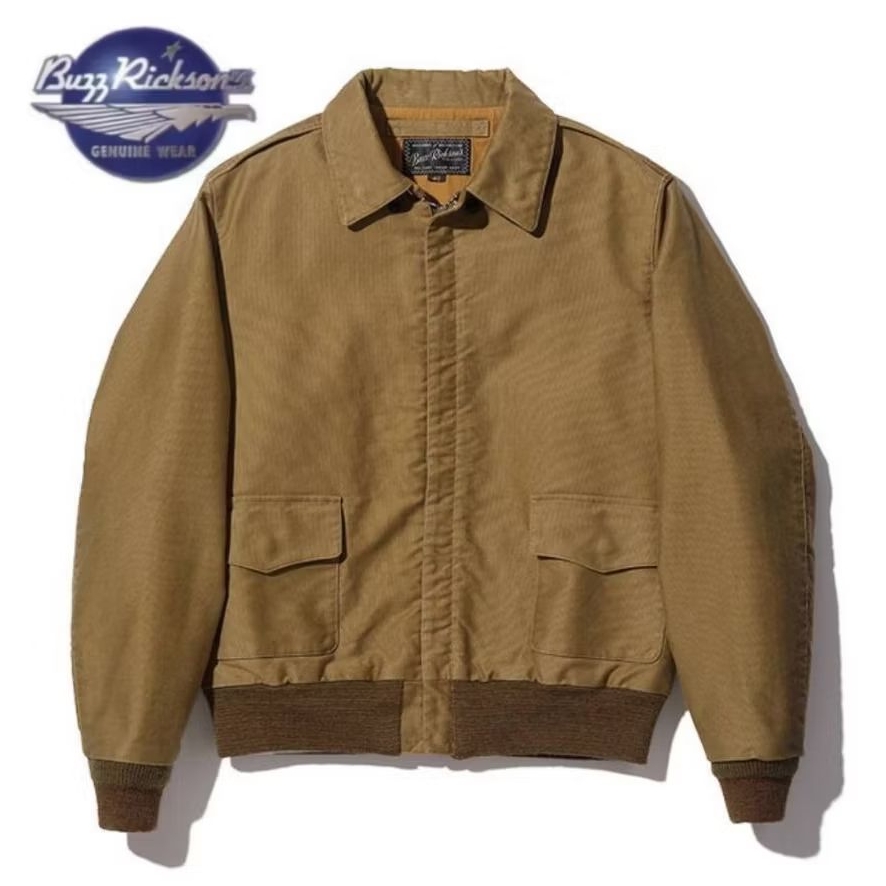 Buzz Rickson's A2 Aviation Jungle Cloth Military Flight Jacket X Jaket Army Bomber Pilot