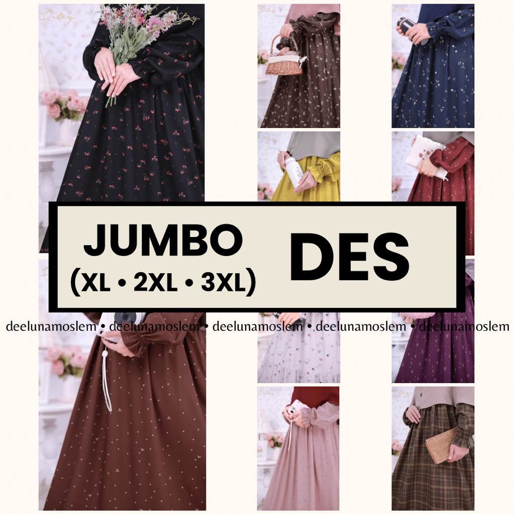 DITSY JUMBO - Ditsy Nightgown Desember (XL - 2XL - 3XL)