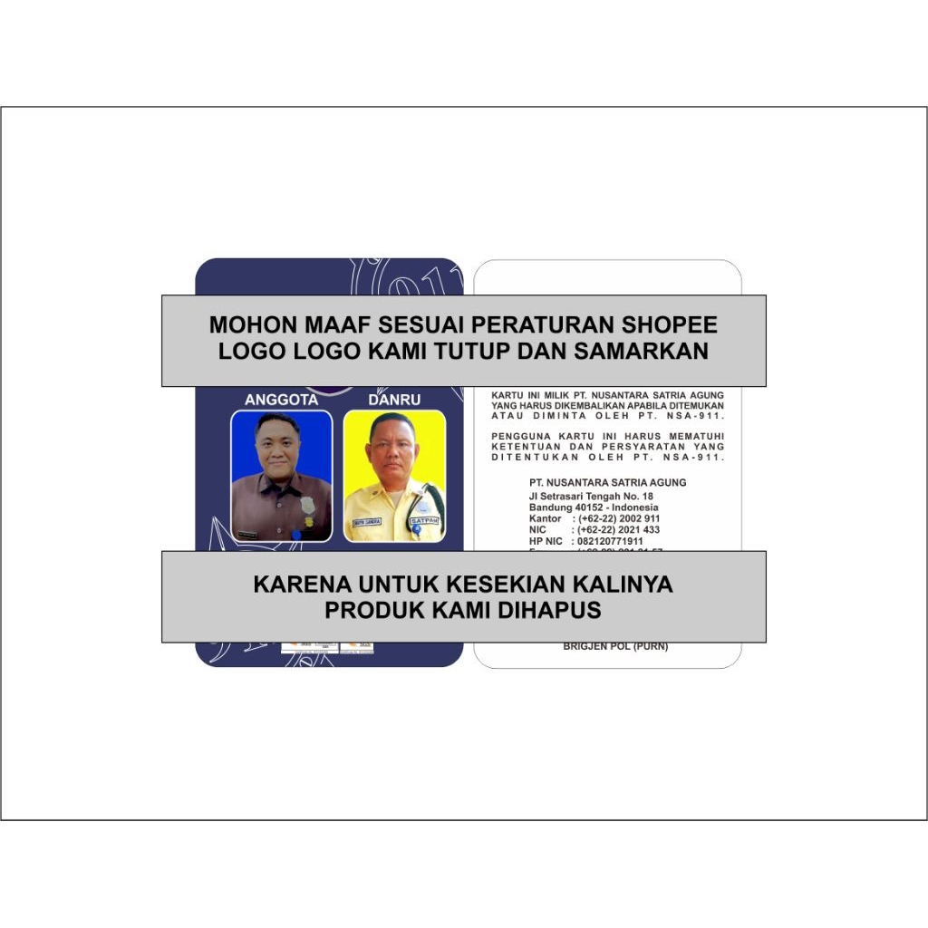 id card satpam security bahan akrilik mewah elegan