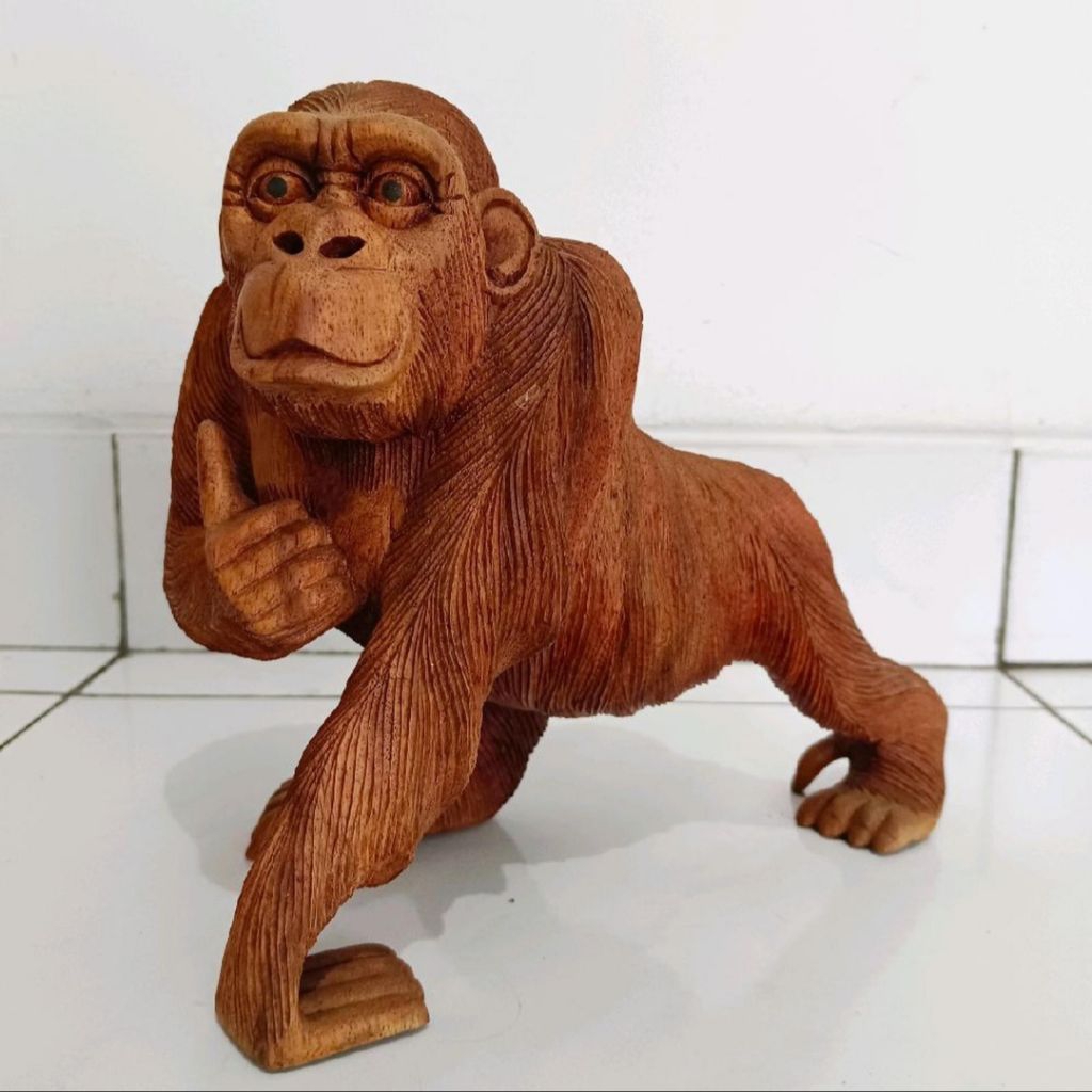 Patung Kayu Ukiran Monyet