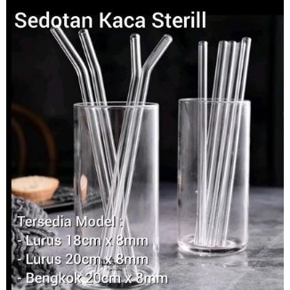 SEDOTAN KACA TRANSPARAN / SEDOTAN KACA BENING ( SEDOTAN KACA FOOD GRADE ) BAHAN KACA BOROSILIKAT