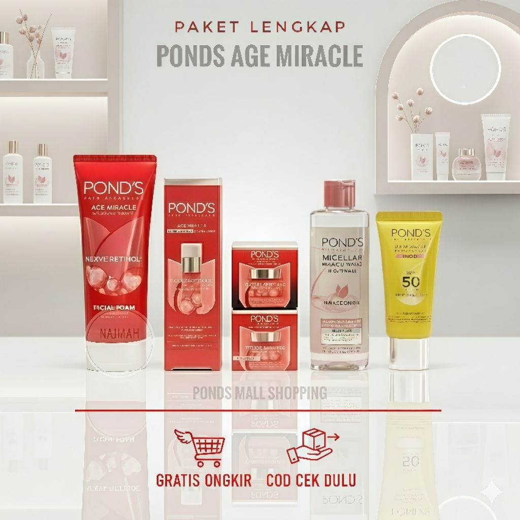 paket ponds age miracle antiaging flek hitam kerutan mencerahkan