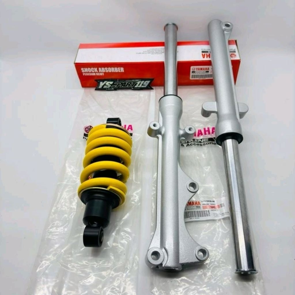 As Shock Depan Plus Tabung Dan Belakang Jupiter MX Old Jupiter MX New Jupiter MX 135 ORI Kuning Moto
