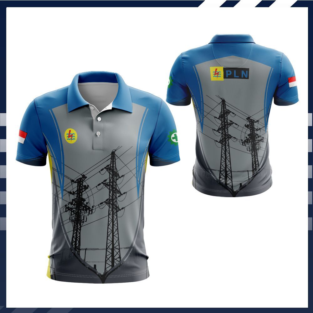 Kaos Polo PLN Fullprint Dryfit Tidak Luntur berkerah kaos pln pria keren