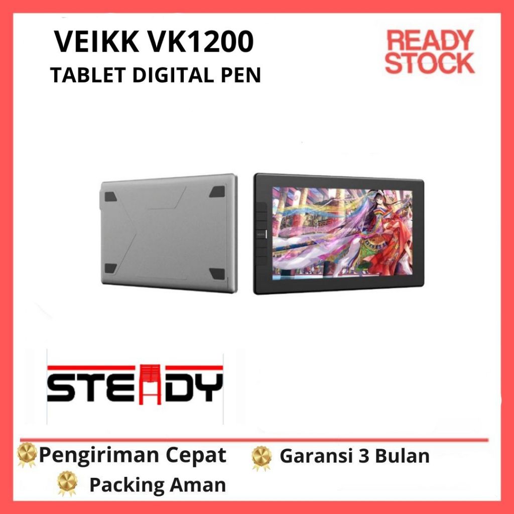 VEIKK Monitor Grafis VK1200 11.6 Inci Tampilan Tablet Gambar Digital Papan