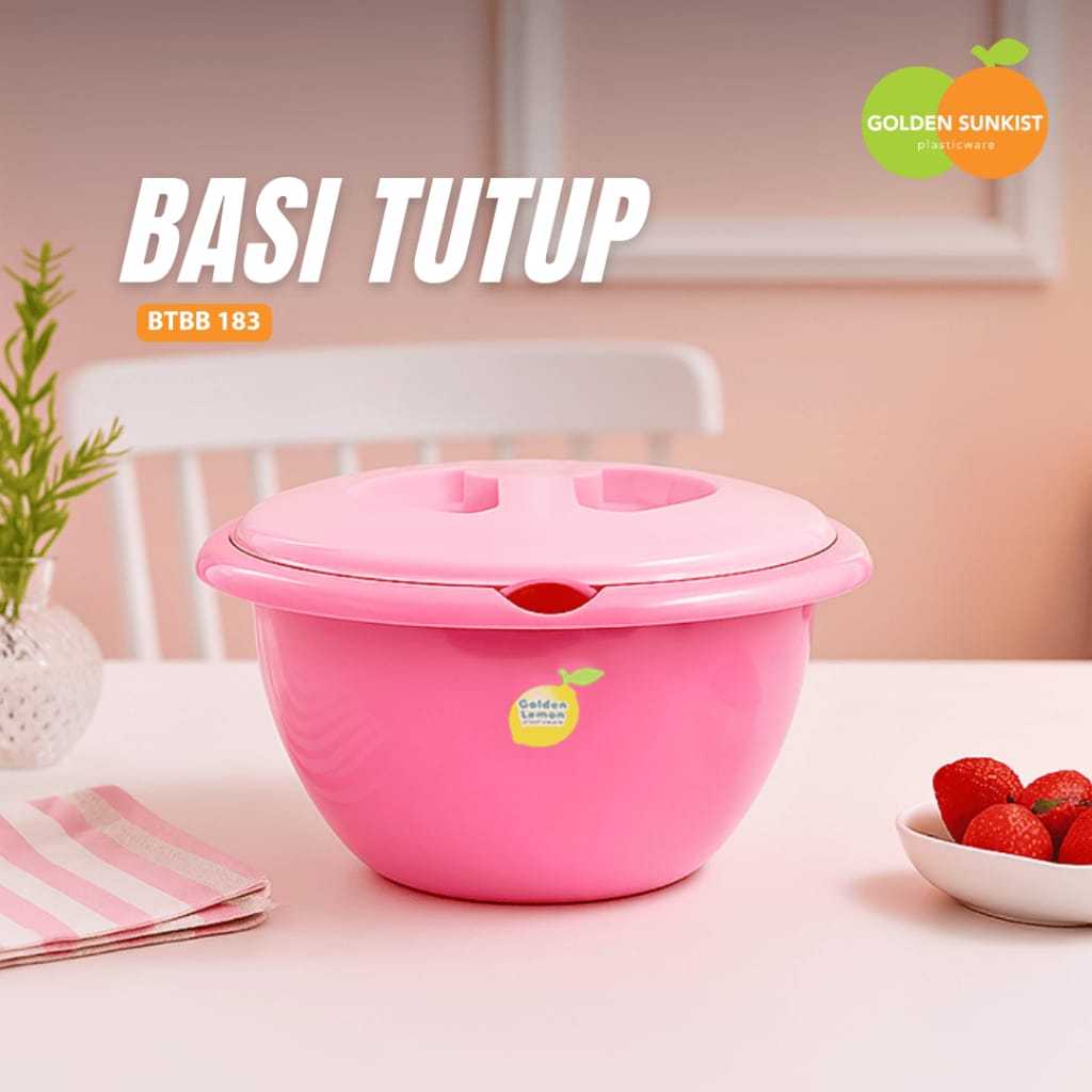 BTBB 183 Basi Tempat Sayur Tutup[ Bulat Besar Food Grade 28,5cm x 17cm