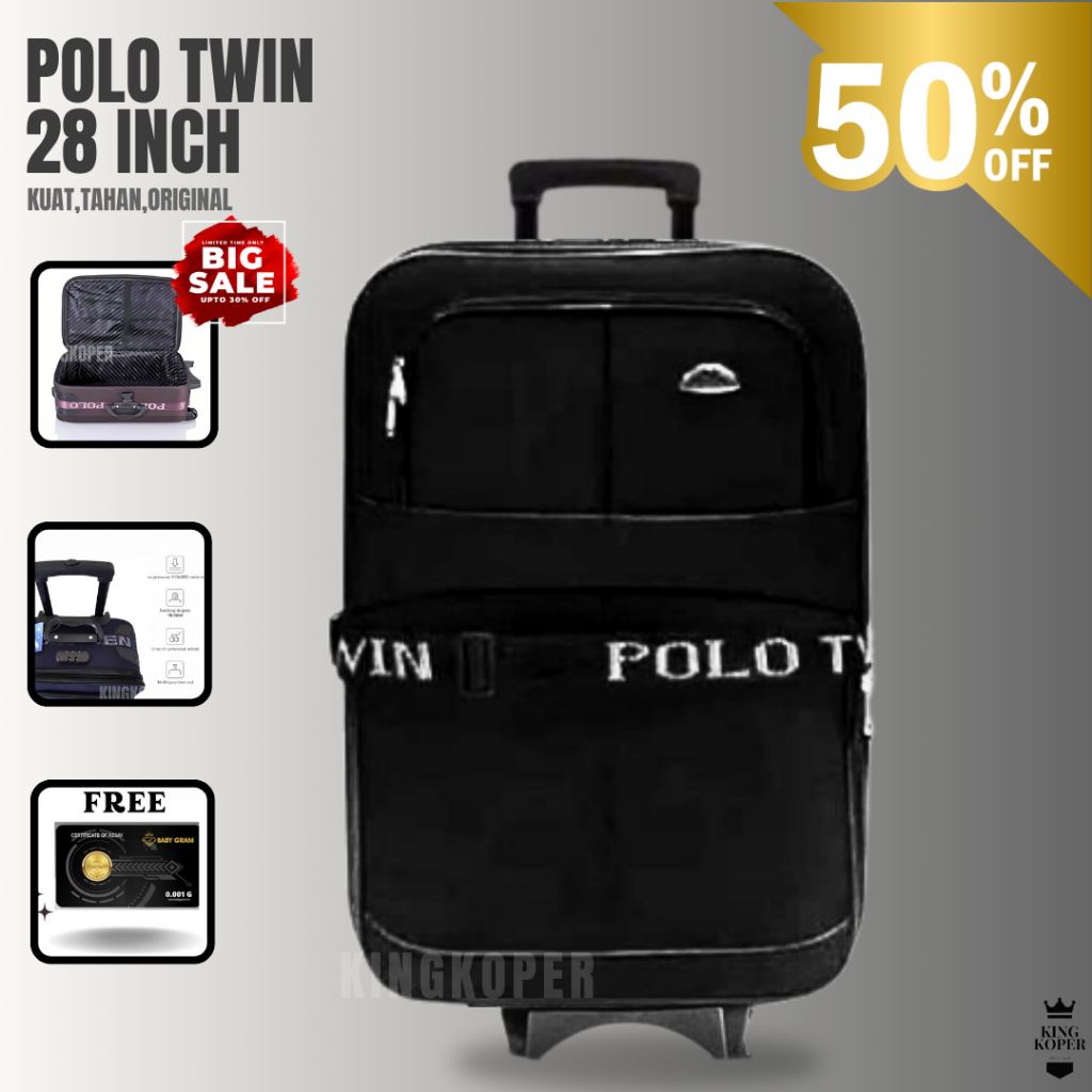 Koper Polo 28 inch ukuran bagasi - koper kain - koper besar - koper roda 2-koper murah - koper jumbo