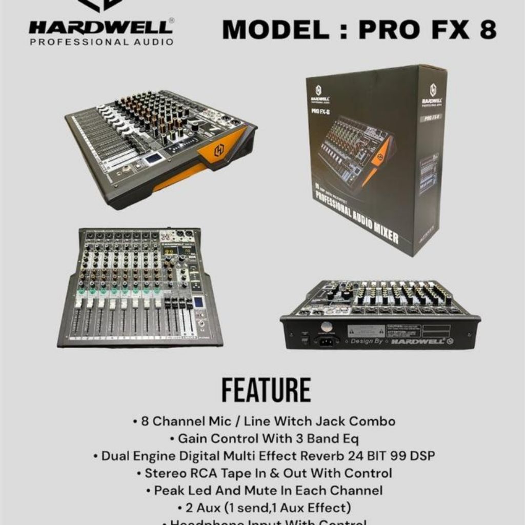 Mixer Audio Hardwell 8 Channel Pro Fx 8 Mixer Hardwell 8 Channel