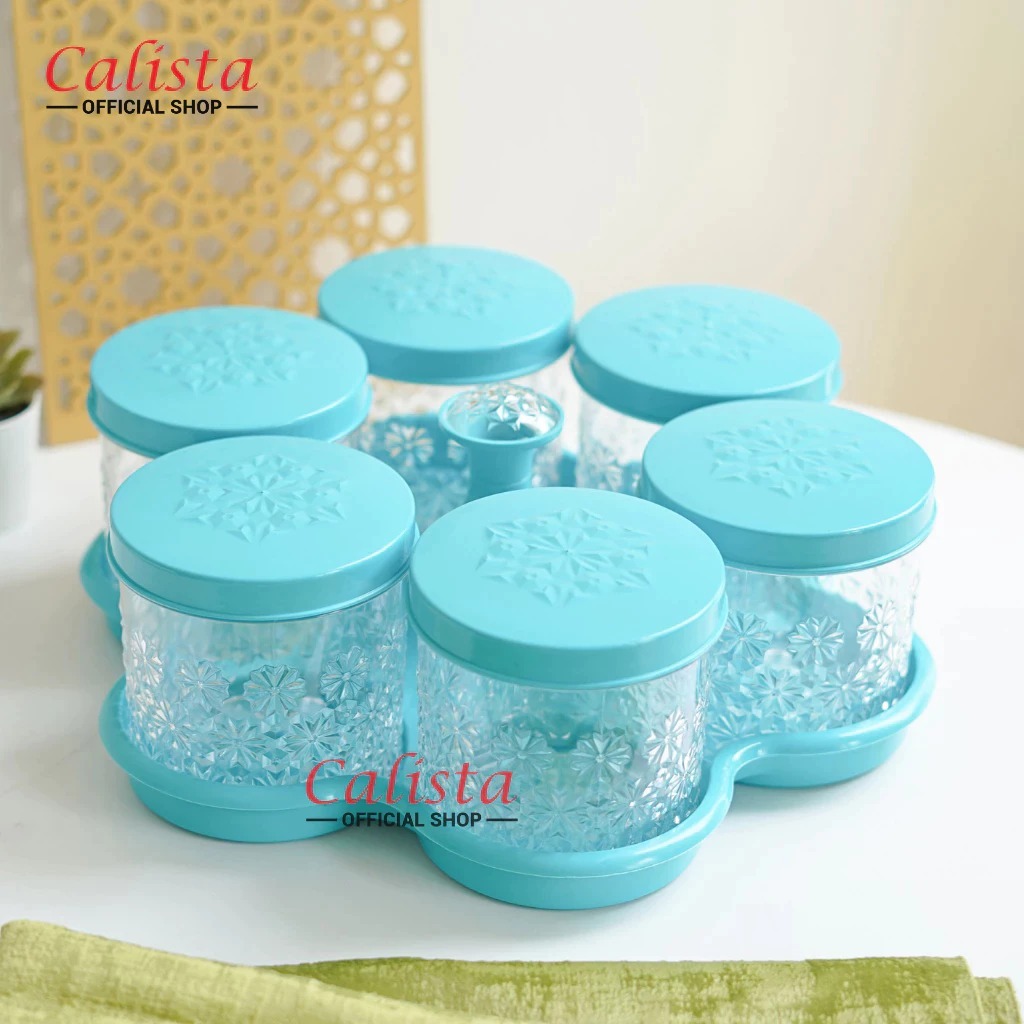 CALISTA SET TOPLES 5 DAUN 6 DAUN / WADAH KUE SNACK TEMPAT MAKANAN / Toples Set 5 Daun Calista / Cali