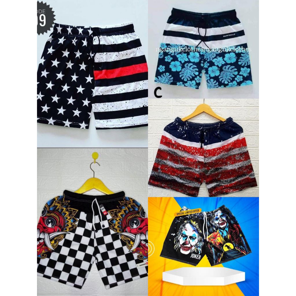 Boxer Pria 10 Pcs 100 Ribu Celana Pendek Wanita Distro Cotton Combet