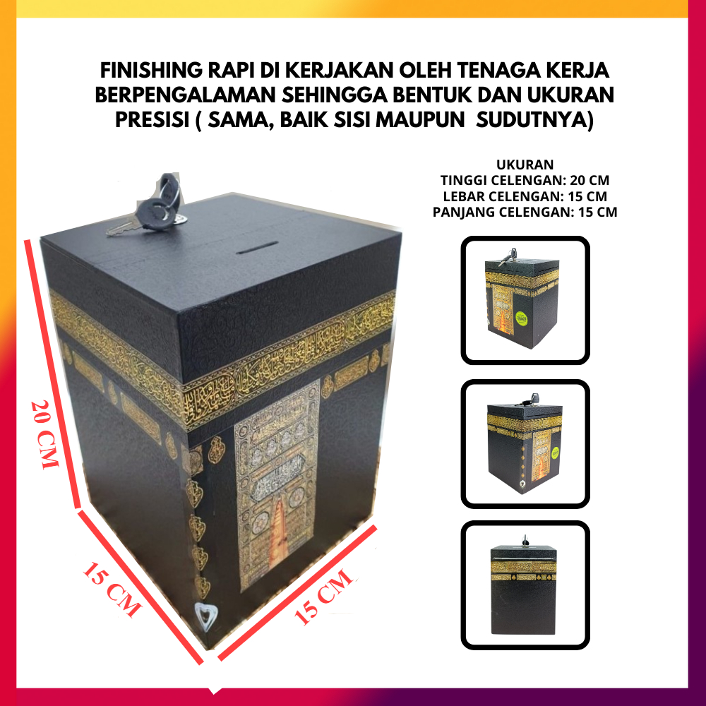 MINI KAKBAH Souvenir Celengan Miniatur Kakbah Kabah Kecil Dengan Kunci Bisa Jadi Kotak Amal