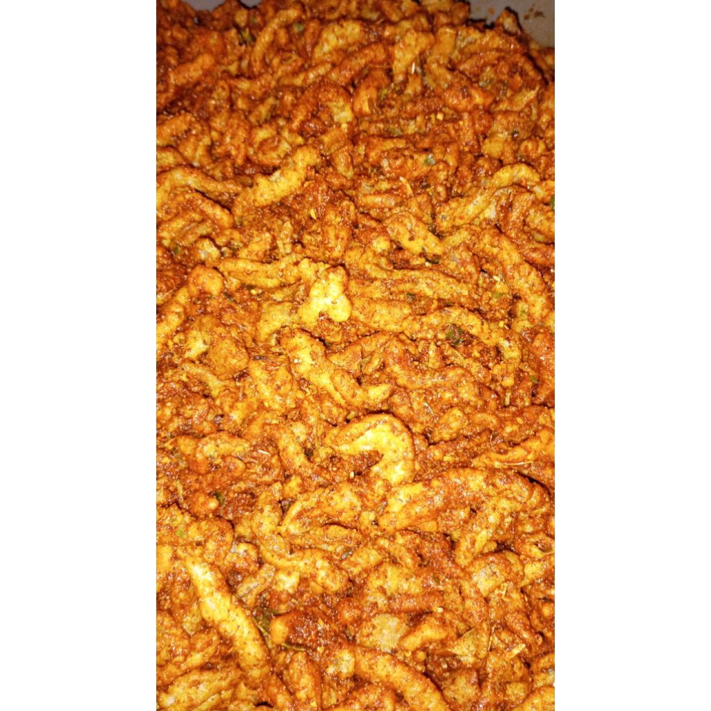 Usus krispi pedas 250gram-usus krispi pedas daun jeruk-usus krispi original 250gram-usus krispi orig